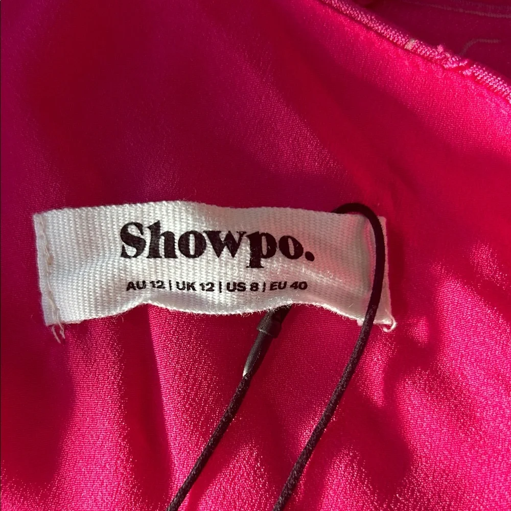 Showpo Hot Pink Floral One-Shoulder Midi Dress - Picture 8 of 12